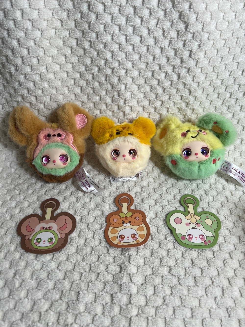 Liila Toys Set of 3 Mini Vinyl Face Plush Pendants - Blind Box